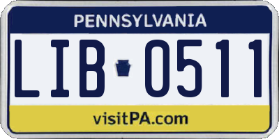 PA license plate LIB0511