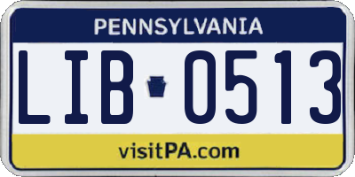 PA license plate LIB0513