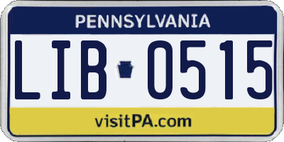 PA license plate LIB0515
