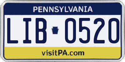 PA license plate LIB0520