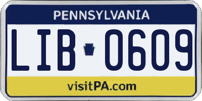 PA license plate LIB0609