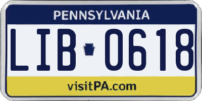 PA license plate LIB0618