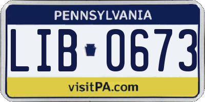 PA license plate LIB0673