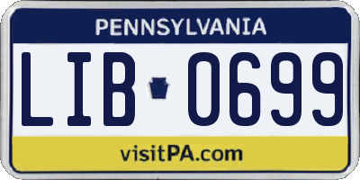 PA license plate LIB0699