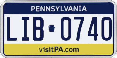 PA license plate LIB0740