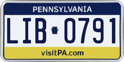 PA license plate LIB0791