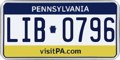 PA license plate LIB0796