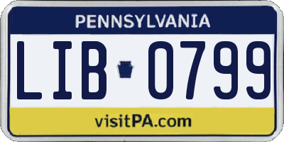 PA license plate LIB0799