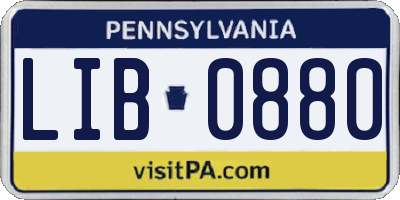 PA license plate LIB0880