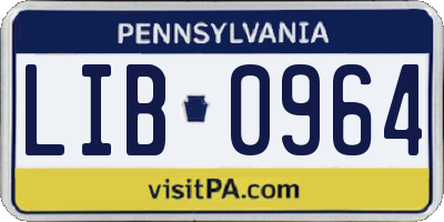 PA license plate LIB0964