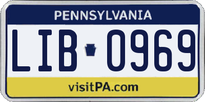 PA license plate LIB0969