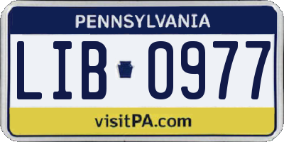 PA license plate LIB0977