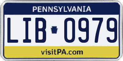 PA license plate LIB0979