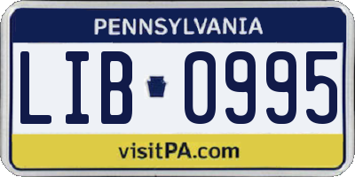 PA license plate LIB0995