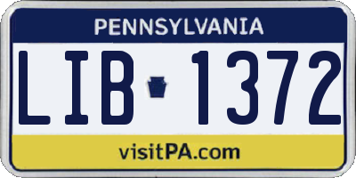 PA license plate LIB1372