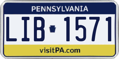 PA license plate LIB1571