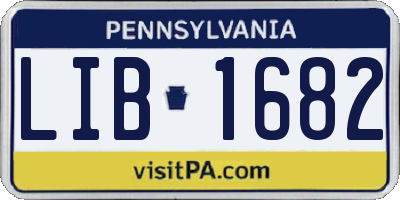 PA license plate LIB1682