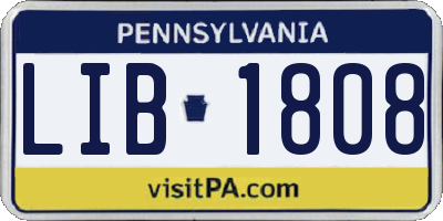 PA license plate LIB1808