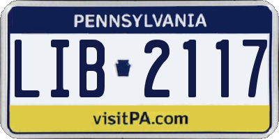 PA license plate LIB2117