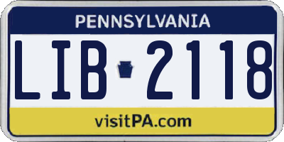 PA license plate LIB2118