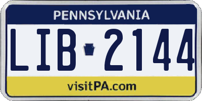 PA license plate LIB2144