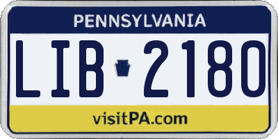 PA license plate LIB2180