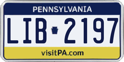 PA license plate LIB2197