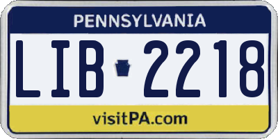 PA license plate LIB2218