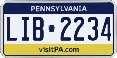 PA license plate LIB2234