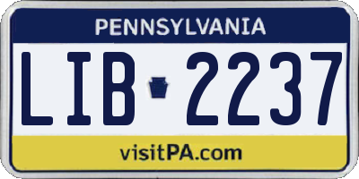 PA license plate LIB2237