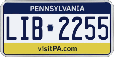 PA license plate LIB2255
