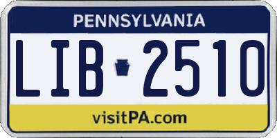 PA license plate LIB2510