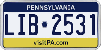 PA license plate LIB2531