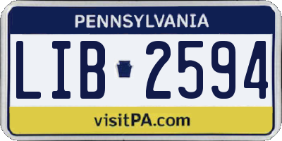 PA license plate LIB2594