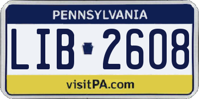 PA license plate LIB2608