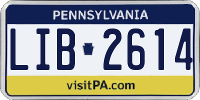 PA license plate LIB2614