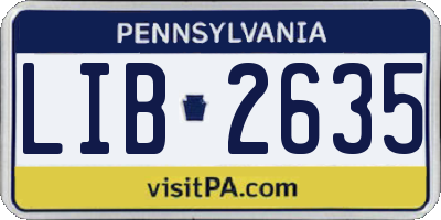 PA license plate LIB2635