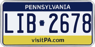 PA license plate LIB2678