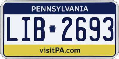 PA license plate LIB2693