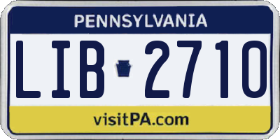 PA license plate LIB2710