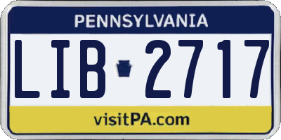 PA license plate LIB2717