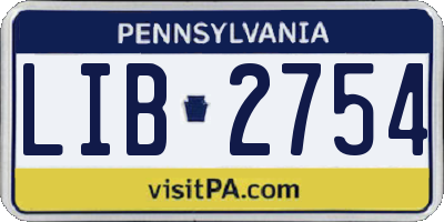 PA license plate LIB2754