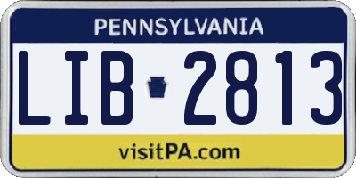 PA license plate LIB2813