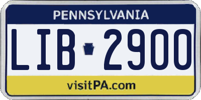 PA license plate LIB2900