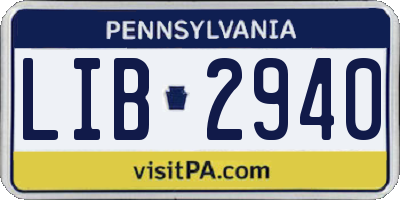 PA license plate LIB2940
