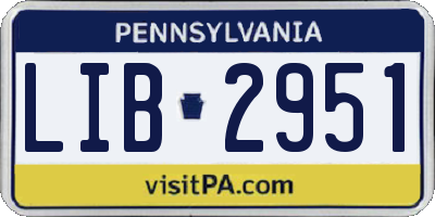 PA license plate LIB2951