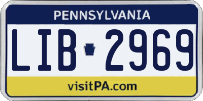 PA license plate LIB2969