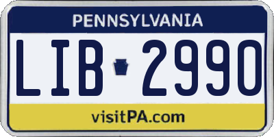 PA license plate LIB2990