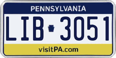 PA license plate LIB3051