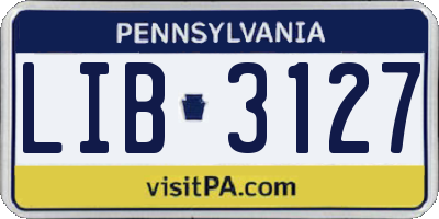PA license plate LIB3127